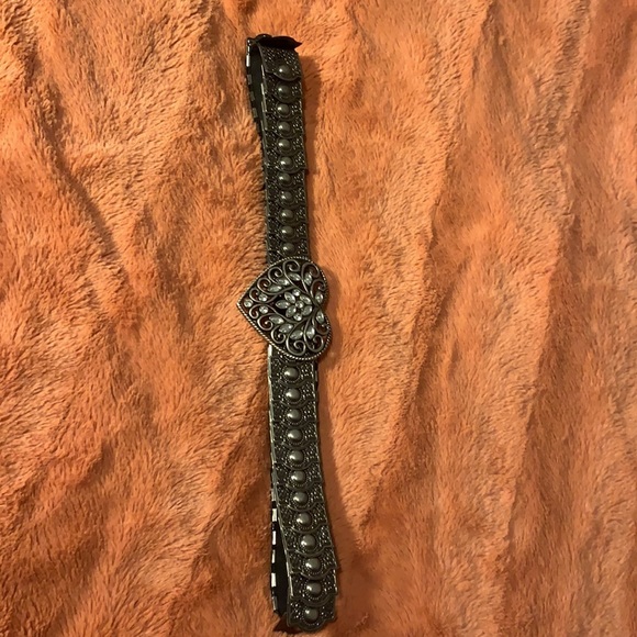 Metal Heart Belt - Elasticized w/jewels - Picture 2 of 5
